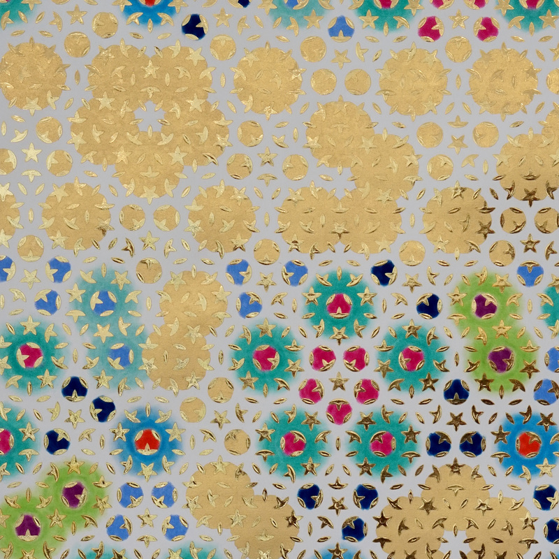 "Gilded Penrose." 24K gold leaf and pastel on paper. 50x76 cm (20x30 in.)